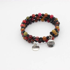Multi-Colored Agate Memory Wire Bracelet